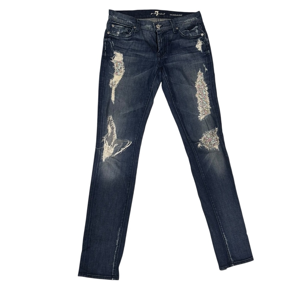 7 For All Mankind Roxanne distressed skinny jeans size 27